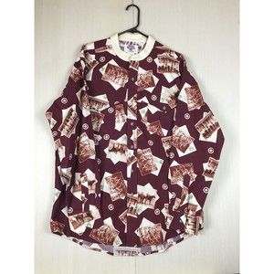 WRANGLER TEXAS RANGER Men's Multi-Colored Graphic Long Sleeve Western Shirt L/G